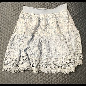 Really cute Boston Proper light blue lace skirt.